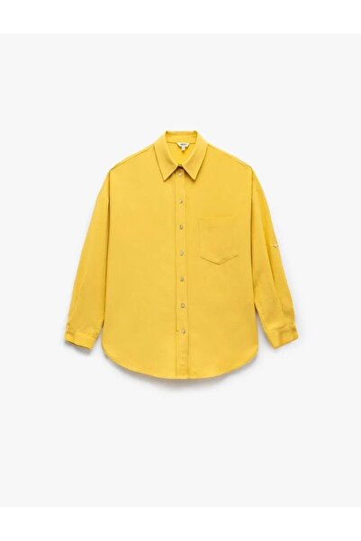 Koton Сорочка з віскози та льону з довгим рукавом і кишенями