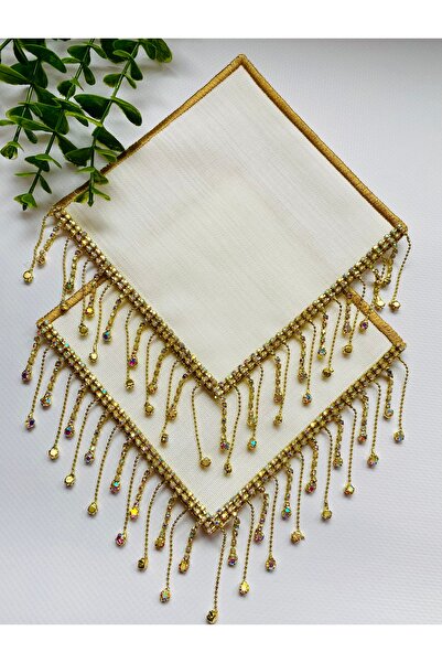 ELÇİÇEK HOME منديل تقديم، منديل كوكتيل، منديل تقديم القهوة 2 قطعة