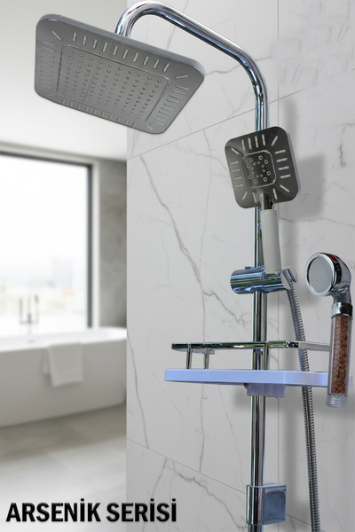 tesitay Robot Duş Seti Lüks Banyo Duş Takımları El ve Tepe Duş Başlığı Spiral...