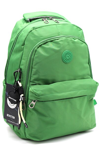 Bevitton Rucsac din țesătură rezistentă la apă de culoare verde kaki pentru c...