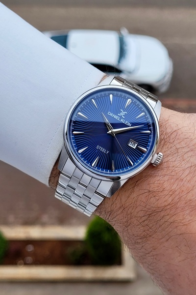 Daniel Klein Silver Lacivert 24 Ay Garantili Paslanmaz Full Çelik Kasa Erkek ...