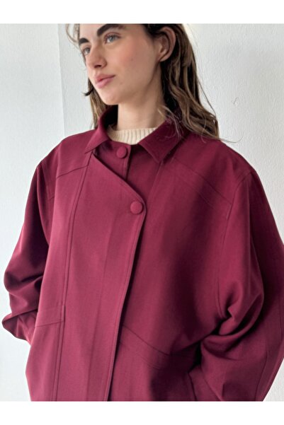 Retrobird Bomber Ceket Mont Kadın Bordo