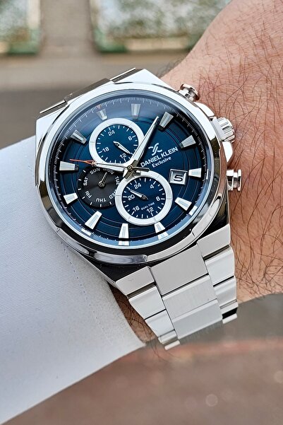 Daniel Klein Dial Blue Band Silver Color Gift Packaged Internal Indicators Ac...