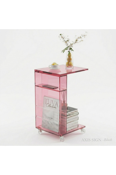 TUVA AXIS SIGN | Modern Pleksi Tekerlekli C Sehpa & Yeni Nesil Yan Sehpa | Mo...