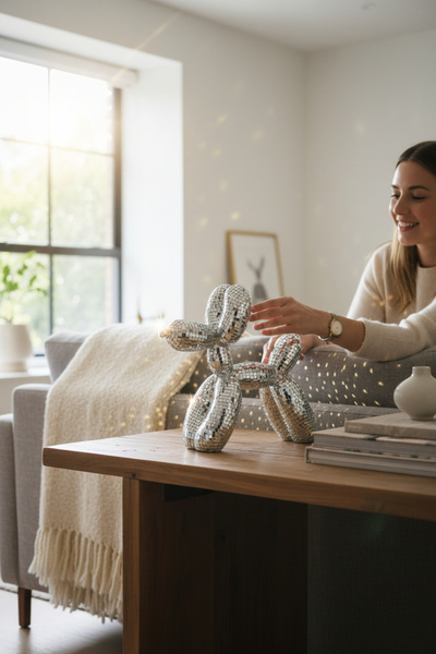 Bi'şeyler Concept Balon Köpek – Mozaik Ayna Kaplama, Gümüş, Ev & Ofis Dekoru ...