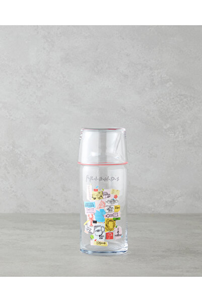 English Home Friends Cam Lisanslı Başucu Sürahi 700 Ml + 220 Ml Renkli