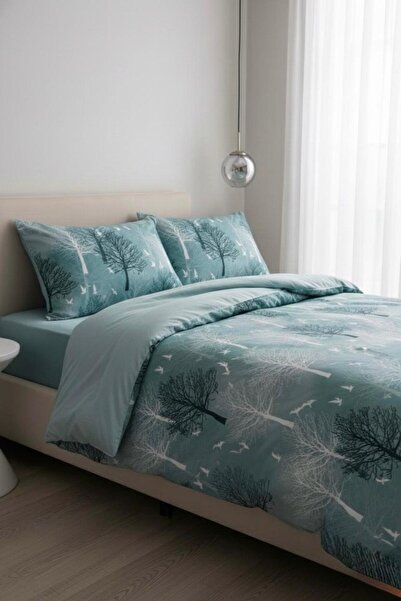 üntaş Серія Life Зелений дерево Двоспальний комплект постільної білизни