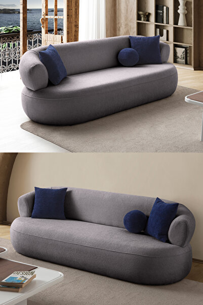 Eymense Roma Üçlü Koltuk Koyu Gri