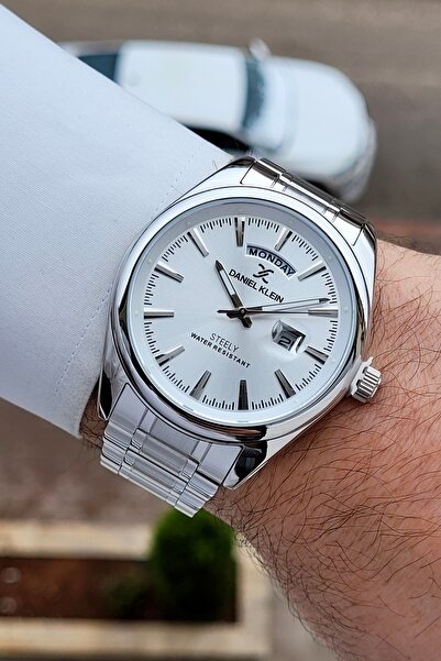Daniel Klein Silver Renk 24 Ay Garantili 44 mm Paslanmaz Full Çelik Kasa Erke...