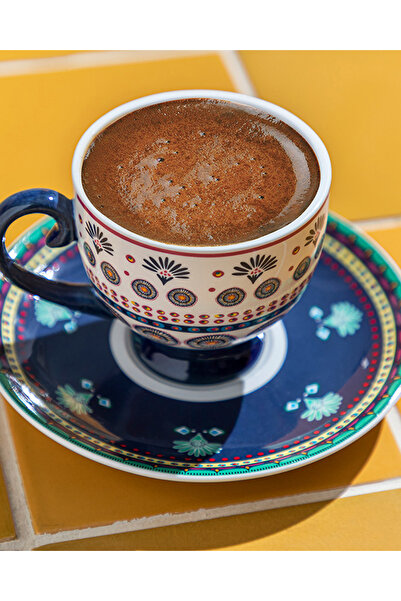 English Home Exotic Wild New Bone China Kahve Fincan Takımı 4 Parça 2 Kişilik Sarı