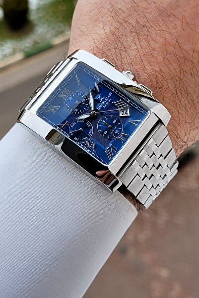 Daniel Klein Men's Wristwatch with Navy Blue Dial and Gray Color Adjustable Band