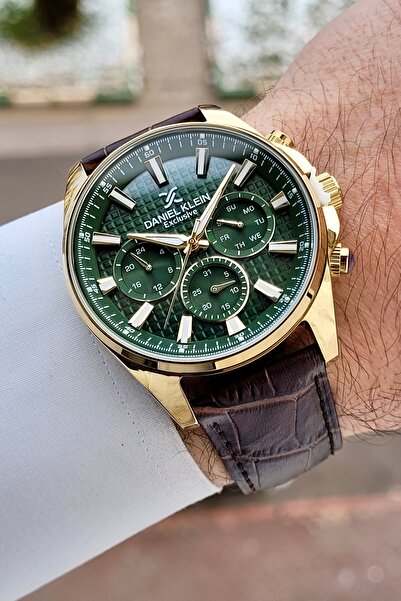 Daniel Klein Case Gold Cord Brown Color 43 mm Internal Indicators Active Men'...