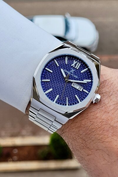 Daniel Klein Kadranı Lacivert Kordonu Silver Renk 43 mm Erkek Kol Saati