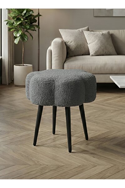 Taimi Boucle Fabric Chair Elegant Cloud Design with Metal Legs, 45H x 45W cm ...