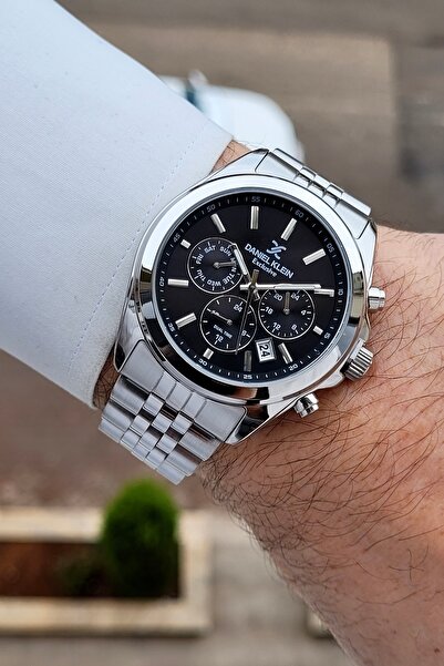 Daniel Klein Silver Black Renk 42 mm 24 Ay Garantili Fonksiyonlu Erkek Kol Saati