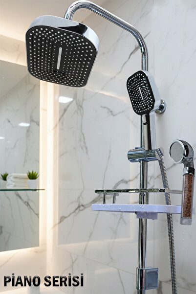 tesitay Robot Duş Seti Lüks Banyo Duş Takımları El ve Tepe Duş Başlığı Spiral...