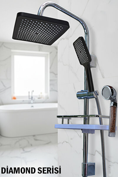 tesitay Robot Duş Seti Lüks Banyo Duş Takımları El ve Tepe Duş Başlığı Spiral...