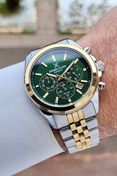 Daniel Klein Gold Silver Green Color 42 mm Gift Packaged Inner Gauges Active ...