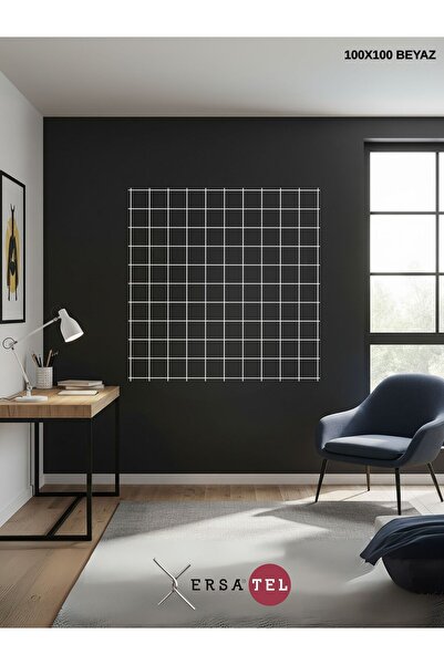 ERSA DEMİR ÇELİK 10x10 Göz Arası Dekoratif Pano 100x100 Beyaz