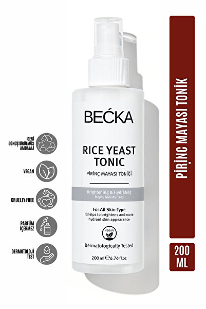 BECKA Pirinç Mayası Tonik Aydınlatıcı ve Leke Karşıtı Beyazlatıcı Tonik 200 ml