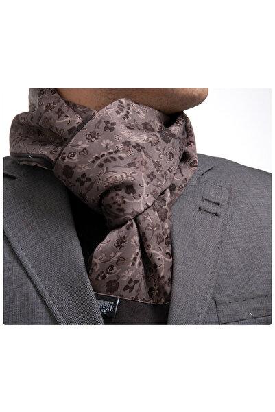 Exve Exclusive Eșarfă cu două fețe cu imprimeu floral maro