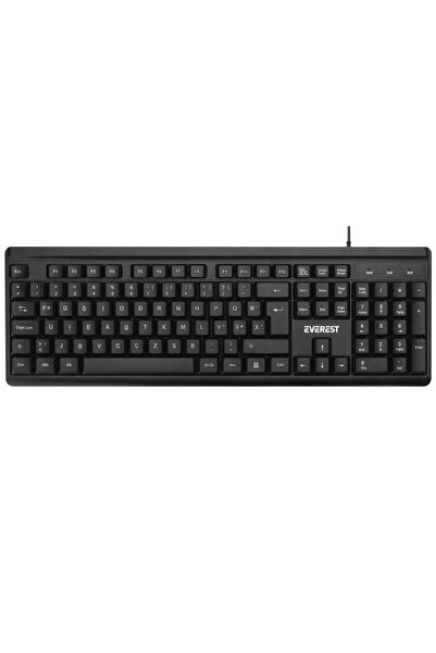 Everest KB-741F Siyah-Gri USB 2 Metre Bakır Kablolu Tamamen Türkçe F Klavye