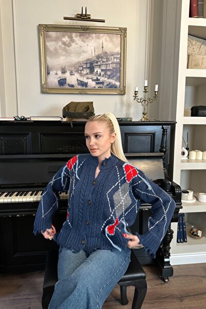 lizge giyim Patterned Knitwear Cardigan