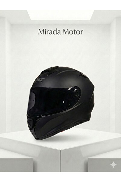 MT Helmets Targo S Solid A1 Mat Kask şeffaf vizör ile