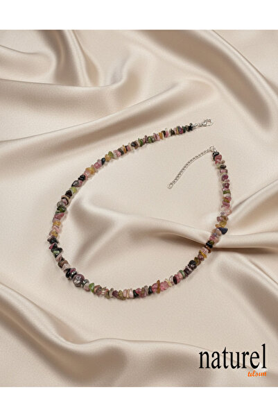 Naturel Tılsım Turmalin Doğal Taş Choker Kolye