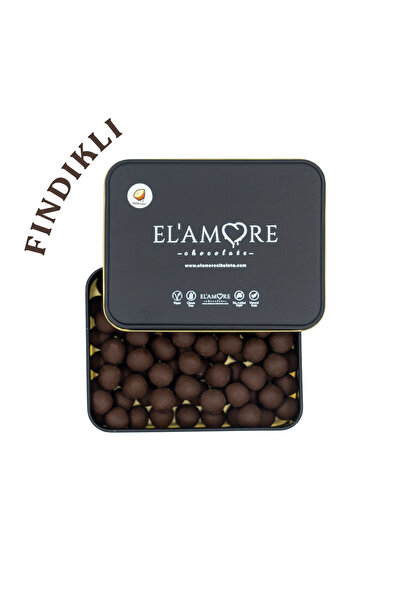 Elamore Şeker İlavesiz, Glütensiz, Vegan Fındıklı Bitter Çikolata - Küçük Kar...