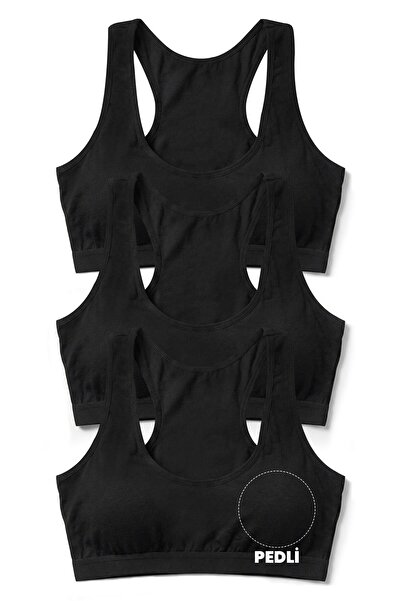 Öts Bustieră pentru fete, 3 piese, cu bretele groase, croială sport, cu pernă...