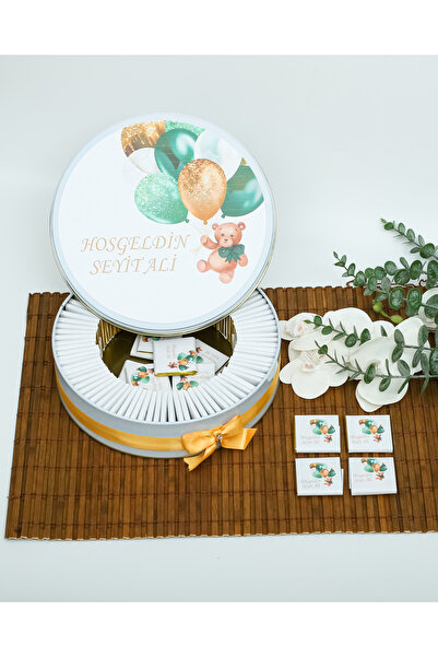 Genel Markalar 50 Adet Balonlu Ayıcık Temalı Isme Özel Hoşgeldin Bebek Hediye...