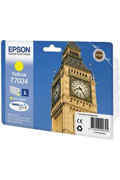 EPSON T7034 Yellow Sarı 800 Sayfa Mürekkep Kartuş T70344010