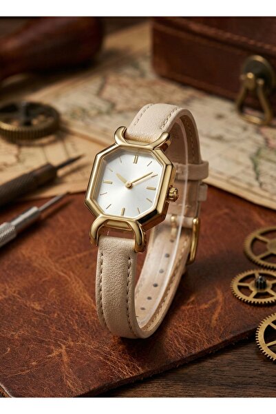 LUNA Eyewear Deri Kordonlu Minimal Vintage Paslanmaz Kararmaz 1 Atm Kutu ve P...