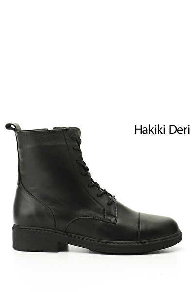 GÖNDERİ(R) Women's Zippered Rubber Sole Genuine Leather Boots