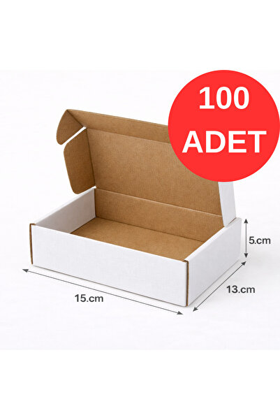 Aspak 15x13x5 Cm Kutu- Mini Receiver E-ticaret Kargo Kutusu-Beyaz Kutu- 0,3 D...