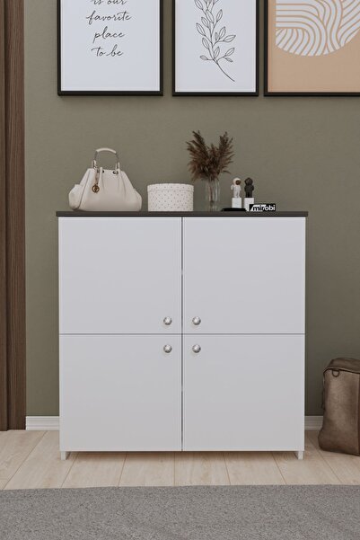 Mirobi Laren Ayakkabılık Küp Ayakkabılık Dolabı Country Ayakkabılık Beyaz Ant...