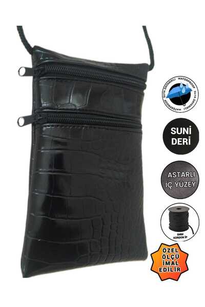 SEVBAGS Suni Deri Asker Umre Hac Su Geçirmez Telefon Ve Para Boyun Cüzdanı Gü...