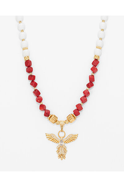 TARZ-I TAKI قلادة نسائية بتصميم على شكل طائر فينيكس من الحجر الطبيعي على شكل ...