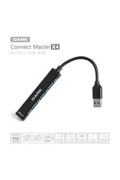 Dark DK AC USB34A 4 Port USB HUB USA-A 1XUSB-A3.0 3XUSB-A2.0