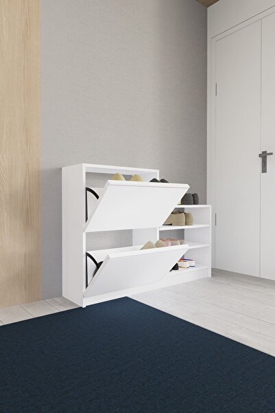 Mirobi Rukka Düşer Kapak Ayakkabı Dolabı Beyaz