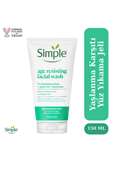Simple Regeneration Yeşil Çay ve E Vitamini ile Yaşlanma Karşıtı Yüz Yıkama J...