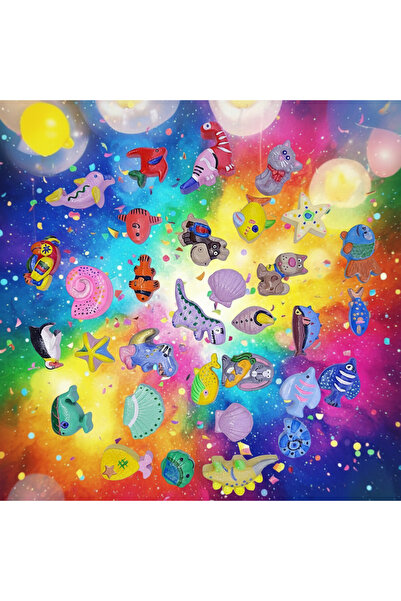 sharp&art Taş Boyama Çocuk Etkinliği, 30 Parça Sevimli Hayvanlar Seti, 9 Renk...