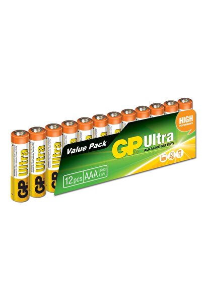 Genel Markalar GP G-Tech LR03 AAA Boy Ultra Alkalin İnce Kalem Pil 12'li Pake...
