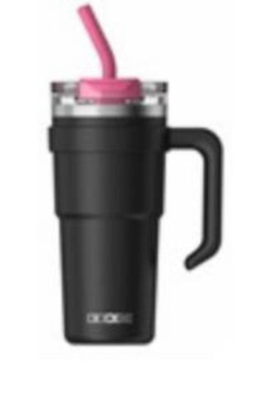 DODGE DB-23689 Çift Kullanım Pipetli/Rahat İçim Siyah 750ml Çelik Termos