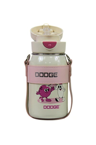 DODGE DB-24502 Çift Kullanım Pipetli/Rahat İçim Beyaz 520ml Çelik Matara
