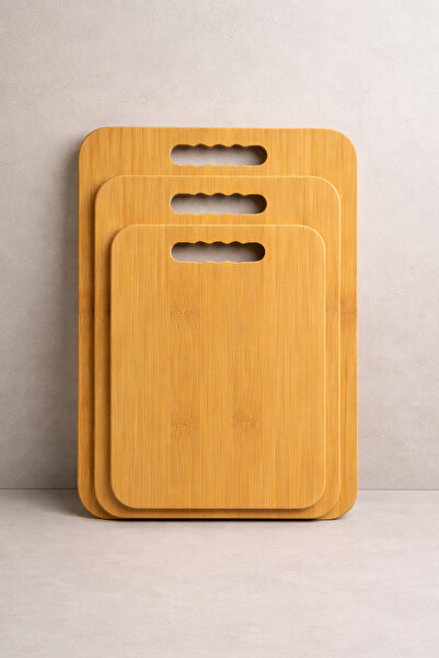 NAGİ HOME Süper 3 lü Kesme Tahtası Meşe Görülümlü-Kampanyalı-3luKesme Tahtası...