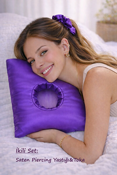 moonzy - minimalist & cozy Saten Piercing Yastığı ve Saten Toka Seti– Güzelli...