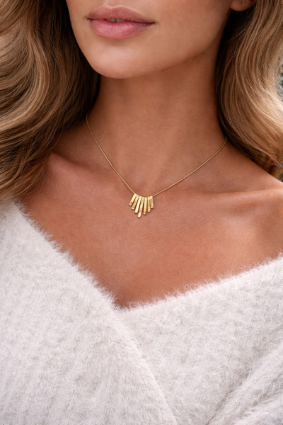 HERCY قلادة ذهبية من الفولاذ المقاوم للصدأ 316L |   قلادة أنيقة |   قلادة نسا...