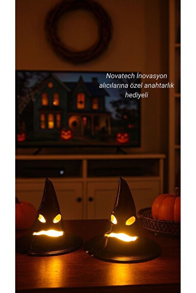 NOVATECH İNOVASYON KORKU Şapka Figürlü Pilli Mum İle Kullanım Dekoratif 2’li ...